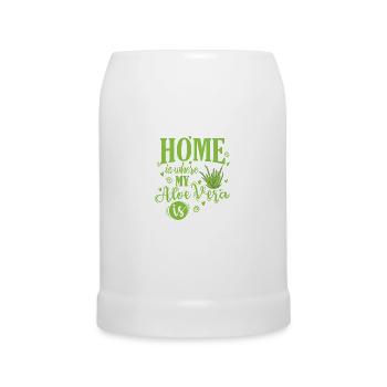 Home is where my Aloe Vera is Heilpflanze - Bierkrug - Weiß - Vorne