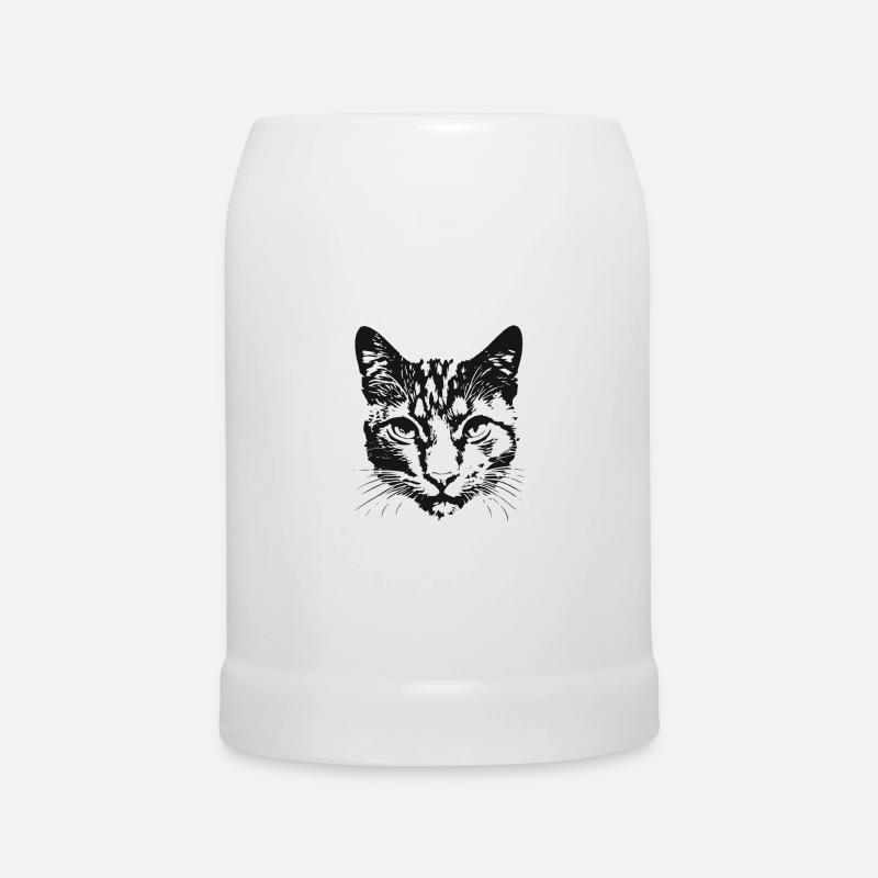 Katze 6 - Bierkrug - Weiß