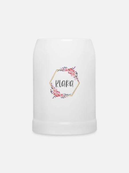 Klara Mädchen Name Baby Geschenk - Bierkrug - Weiß