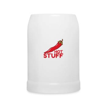 hot Stuff Chili Gewürz Scoville - Bierkrug - Weiß - Vorne