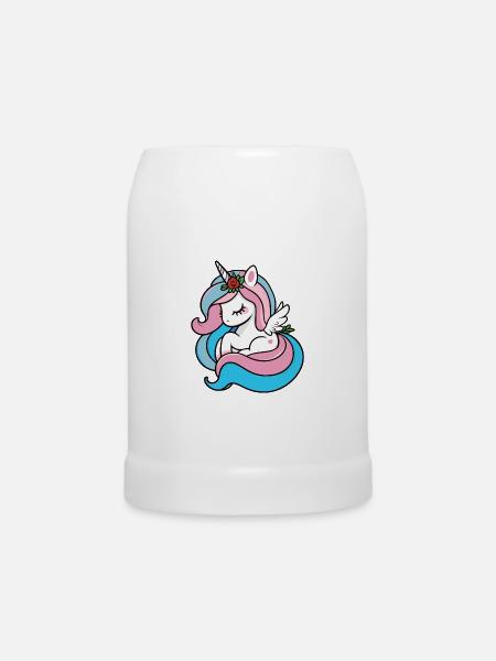 Pastell-Einhorn - Bierkrug - Weiß