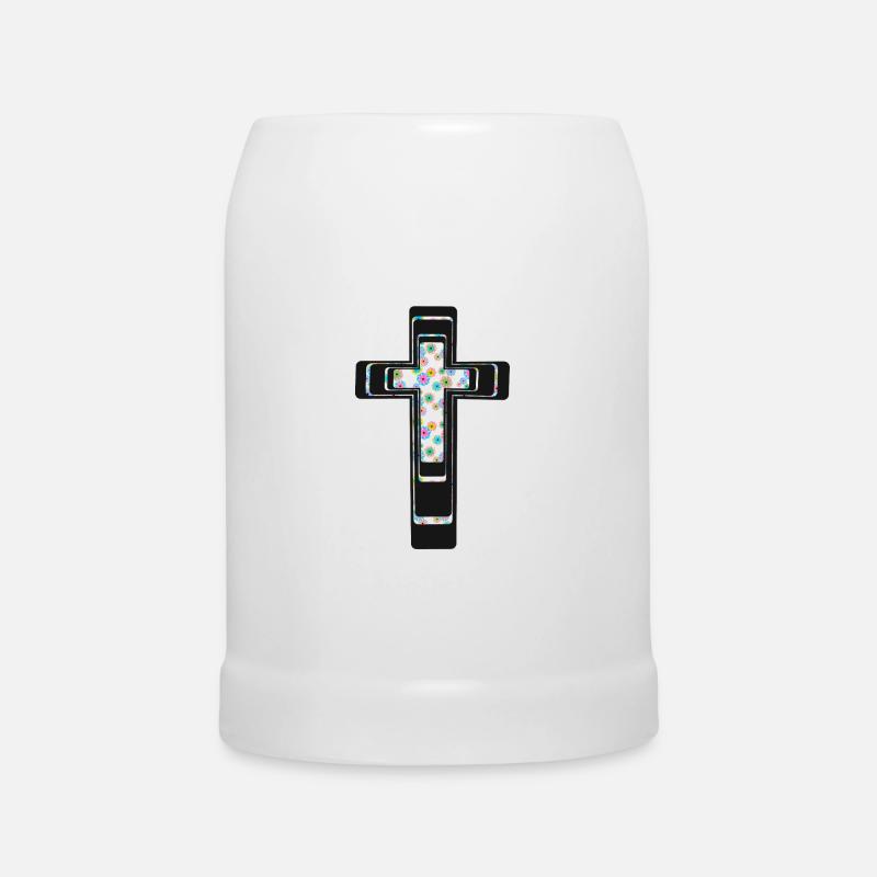Croix Croix Crucifix - Chope en céramique - blanc