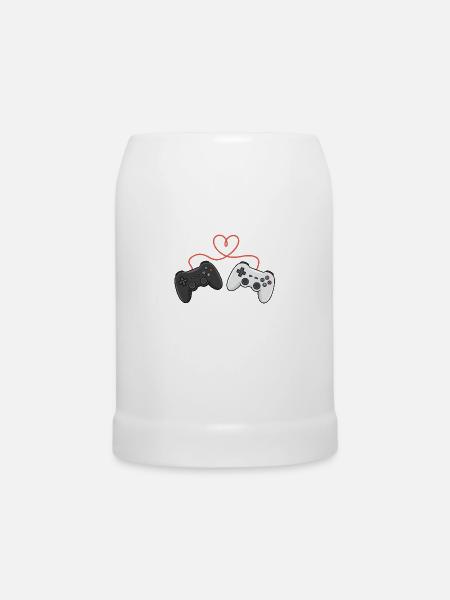 Herzverdrahtete Controller-Duo - Bierkrug - Weiß