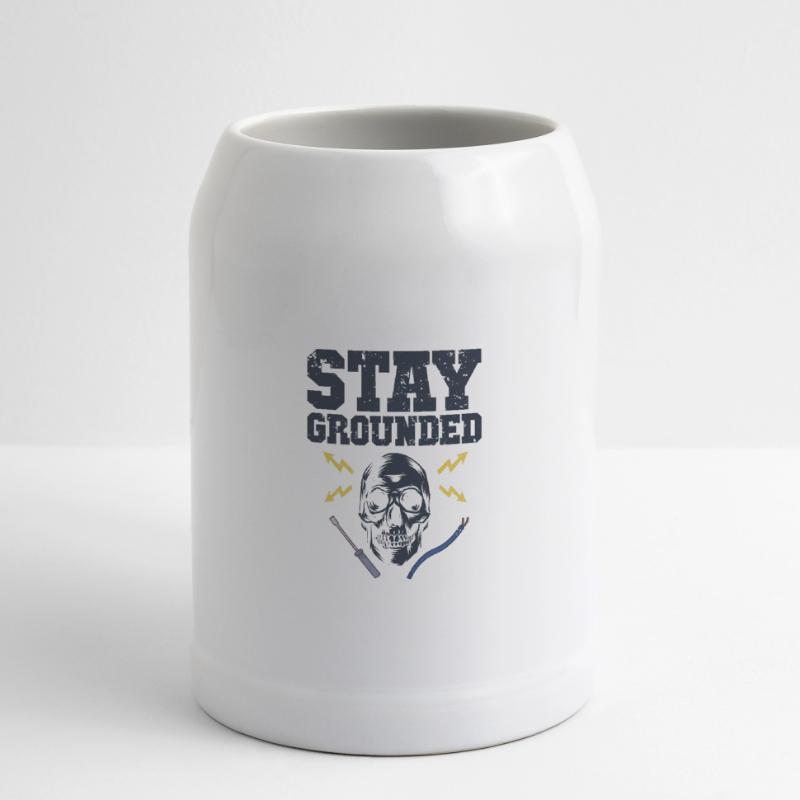 Stay Grounded Electrical Engineer Electronics Technician Beer Mug