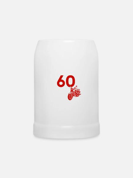 60. Geburtstag Motorrad fahren - Bierkrug - Weiß