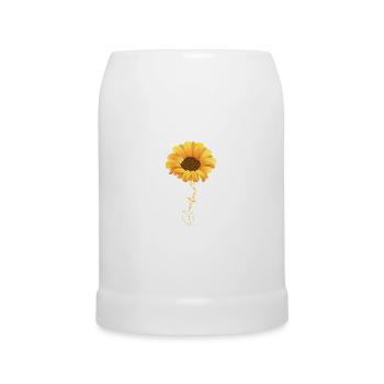 Magnifique tournesol avec écriture chemise tournesol - Chope en céramique - blanc - Devant