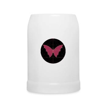 Géométrie sacrée papillon - Chope en céramique - blanc - Devant