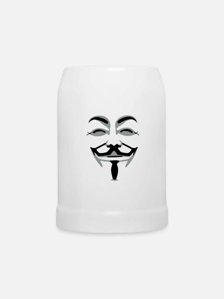 anonymus_vektor_2farb - Bierkrug - Weiß
