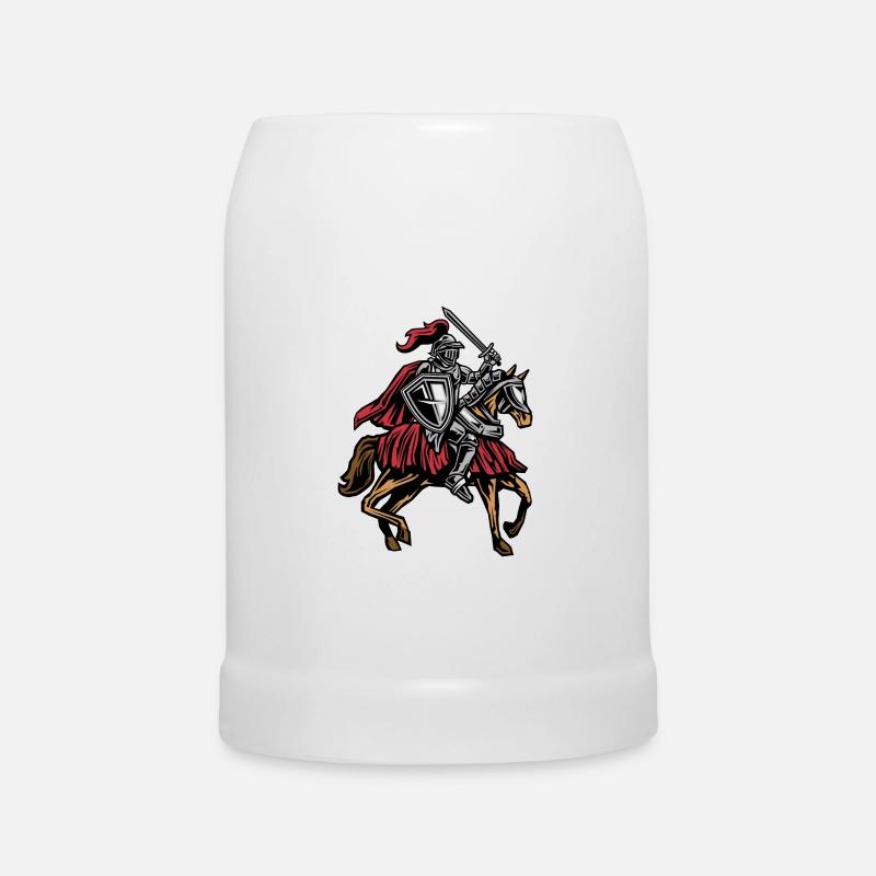 Chevalier à cheval - Chope en céramique - blanc