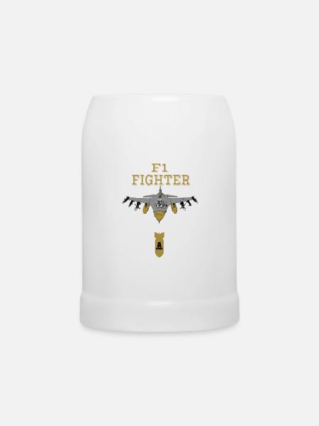 Kampfflugzeug - Bierkrug - Weiß
