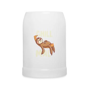 Chill paresseux cadeau relaxant et rafraîchissant - Chope en céramique - blanc - Devant