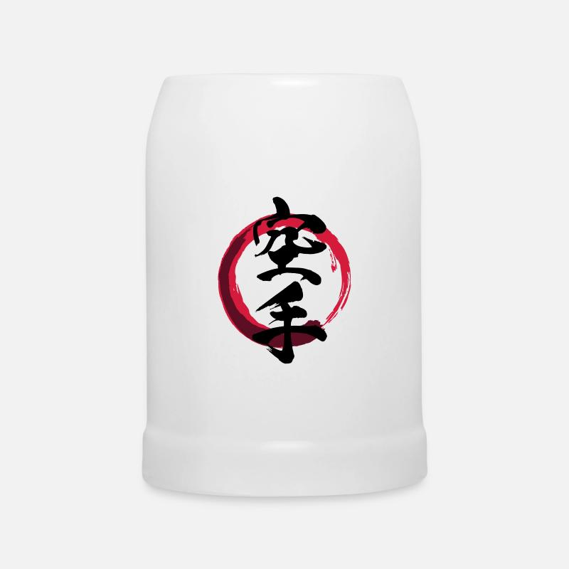 Karaté - Calligraphie - Chope en céramique - blanc