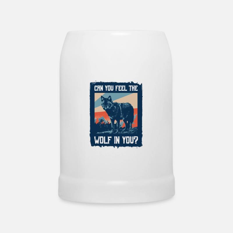 Wolf Werwolf - Bierkrug - Weiß