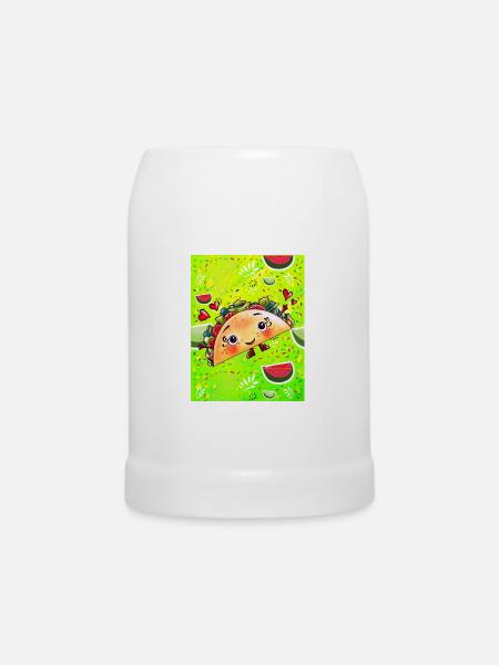 Fröhlicher Taco - Bierkrug - Weiß