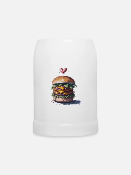 Burger - Bierkrug - Weiß