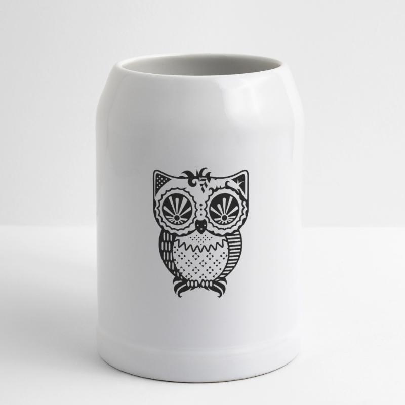 Patchwork Eule Bierkrug