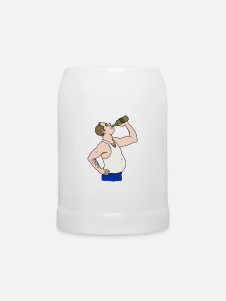 Bierbauch - Bierkrug - Weiß