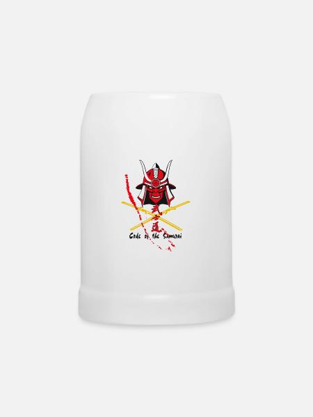 Code Samurai Krieger: Klingen-Design - Bierkrug - Weiß