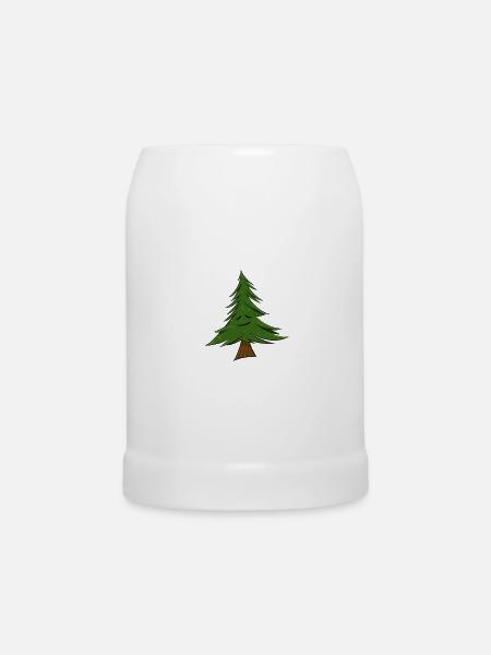 Schlafender Tannenbaum - Bierkrug - Weiß
