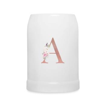 Monogramme A Floral personnalisable - Chope en céramique - blanc - Devant