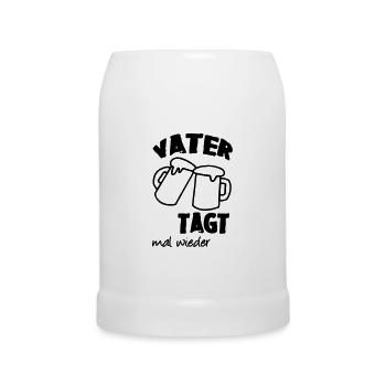 Geschenk Vatertag Familie Bier Spruch lustig Vater - Bierkrug - Weiß - Vorne