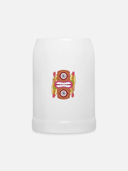Roter Tiki King - Kajak - Bierkrug - Weiß