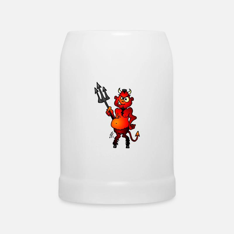 Fat red devil - Beer Mug - white