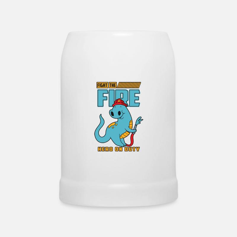 Dino Fire Brigade - Beer Mug - white