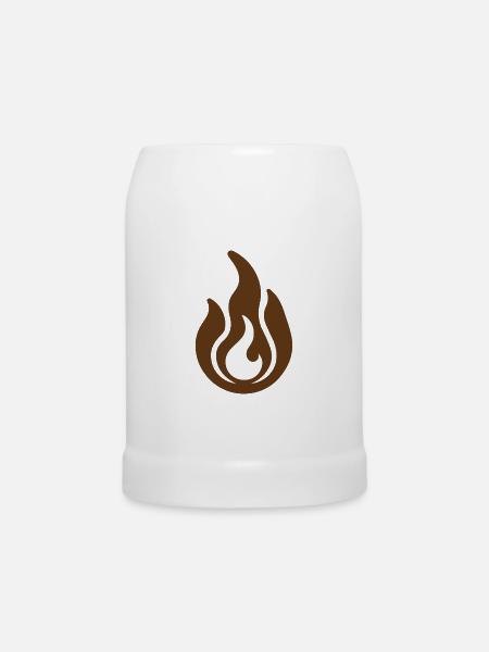 Feuer & Flamme - Bierkrug - Weiß
