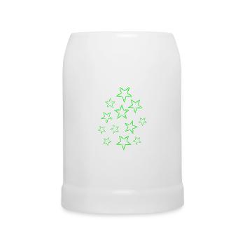 Stars starry sky design vector green - Beer Mug - white - Front