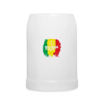 Reggae Grunge Reggaeton Reggaestyle Musique - Chope en céramique - blanc - Devant
