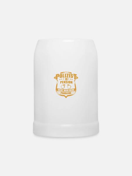 Lustig Polizei Rente Polizist Spruch Geschenk - Bierkrug - Weiß