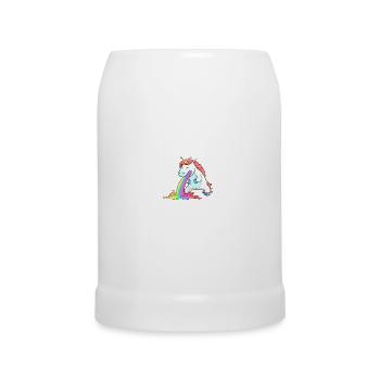 Im puking for happiness - unicorn JGA - Beer Mug - white - Front