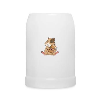Guinea Pig Baby Young Mom - Beer Mug - white - Front