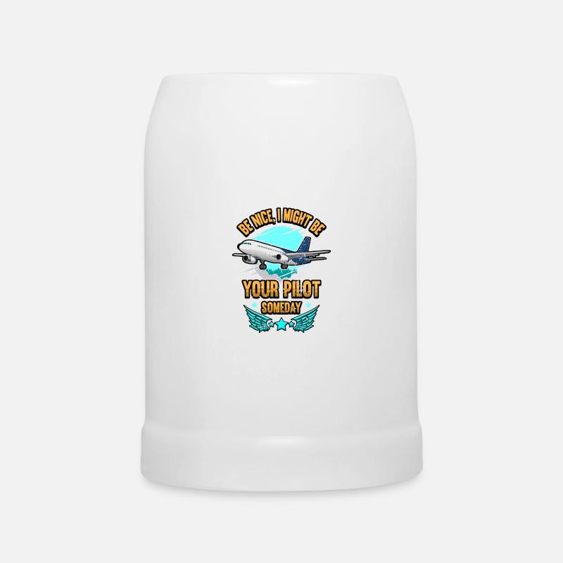 Funny airplane pilot flying saying gift - Beer Mug - white