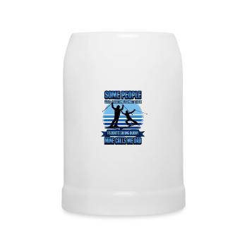 Funny ski skier mountains skiing saying gift - Beer Mug - white - Front