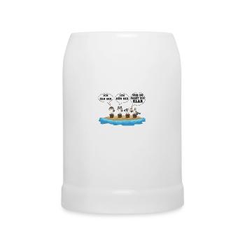 Ich Seh Nix Ich Hör Nix Und Du Sagt Nix Design - Bierkrug - Weiß - Vorne