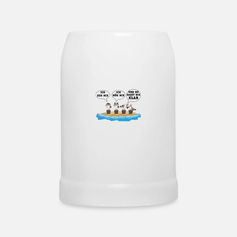 Ich Seh Nix Ich Hör Nix Und Du Sagt Nix Design - Bierkrug - Weiß