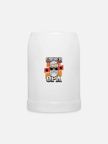 Cooler Opa Vatertag Lustig Großeltern Geschenk - Bierkrug - Weiß