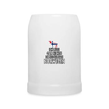 Ich Muss Gar Nichts Ich Muss Nur Nach Norwegen - Bierkrug - Weiß - Vorne