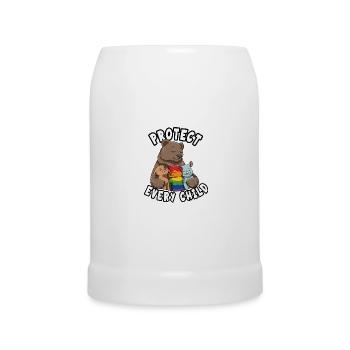 Bears Mom Protects Her Children Care for - Beer Mug - white - Front