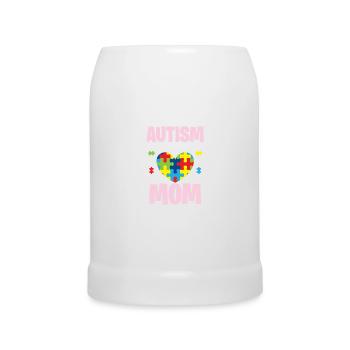 Autism - Mom Is Proud - Beer Mug - white - Front