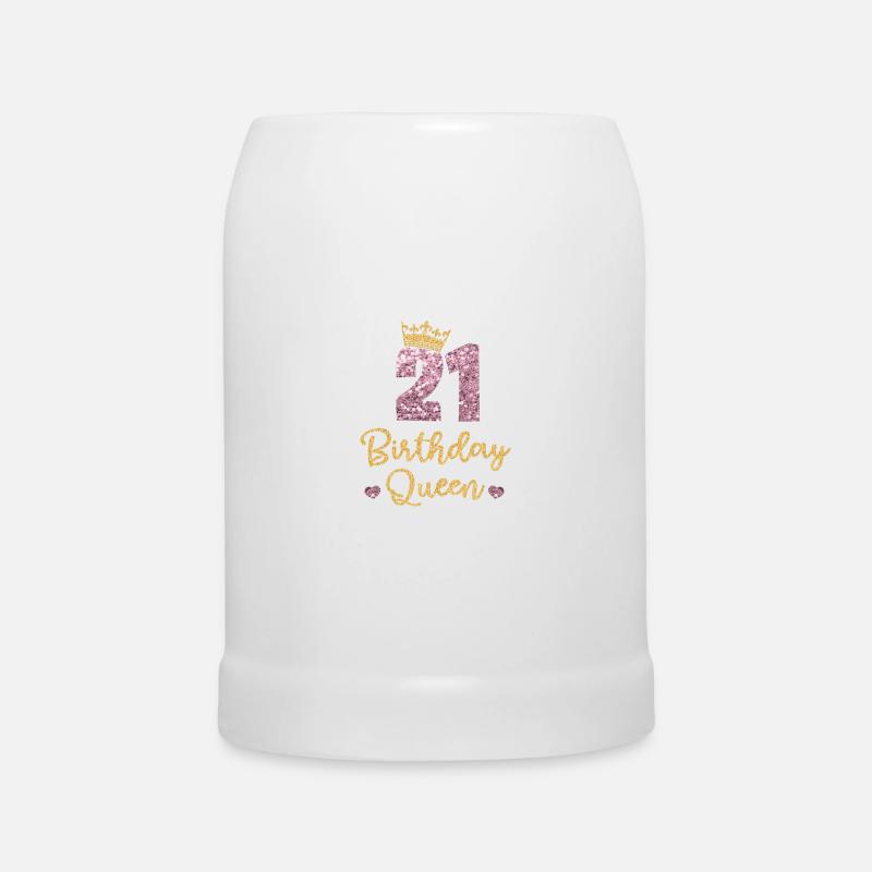 21st birthday Queen 21 years old Twenty-one - Beer Mug - white
