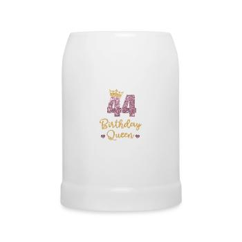 44th birthday Queen 44 years old Forty-four - Beer Mug - white - Front