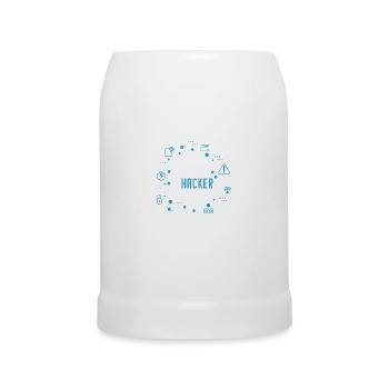 Hacker - Bierkrug - Weiß - Vorne