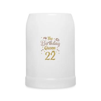 22nd birthday Queen 22 years Twenty-two - Beer Mug - white - Front