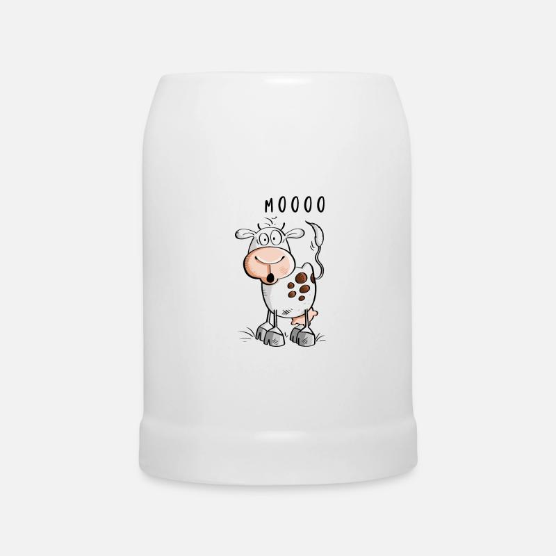 Mooo Kuh Comic - Kühe - Bierkrug - Weiß