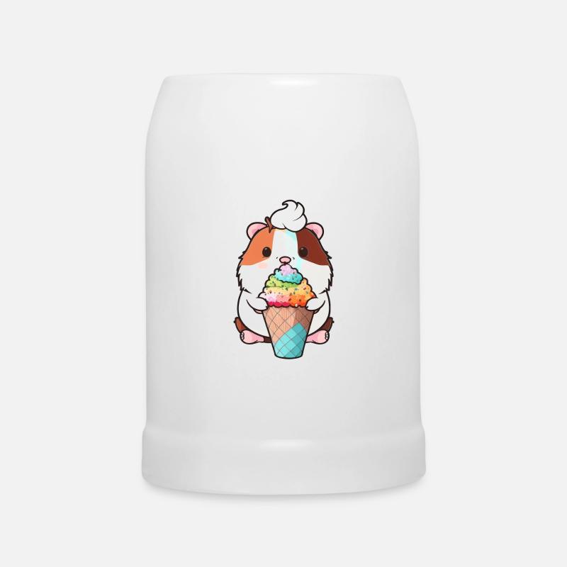 Kleiner Hamster mit buntem Eis - Beer Mug - white