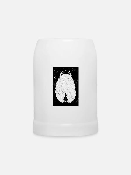 Der Yeti und der Krieger - Bierkrug - Weiß