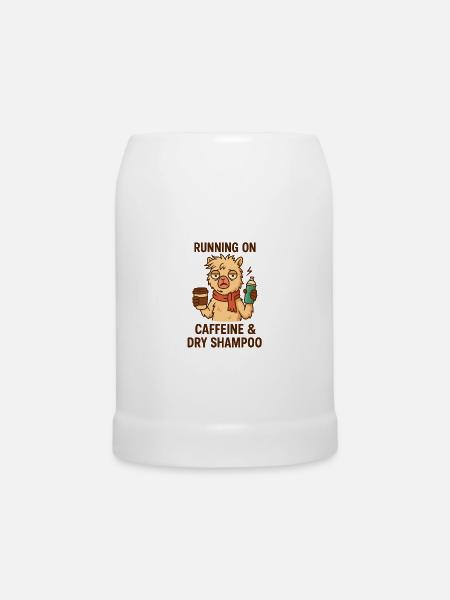 Kaffee & Trocken Shampoo Lama - Bierkrug - Weiß